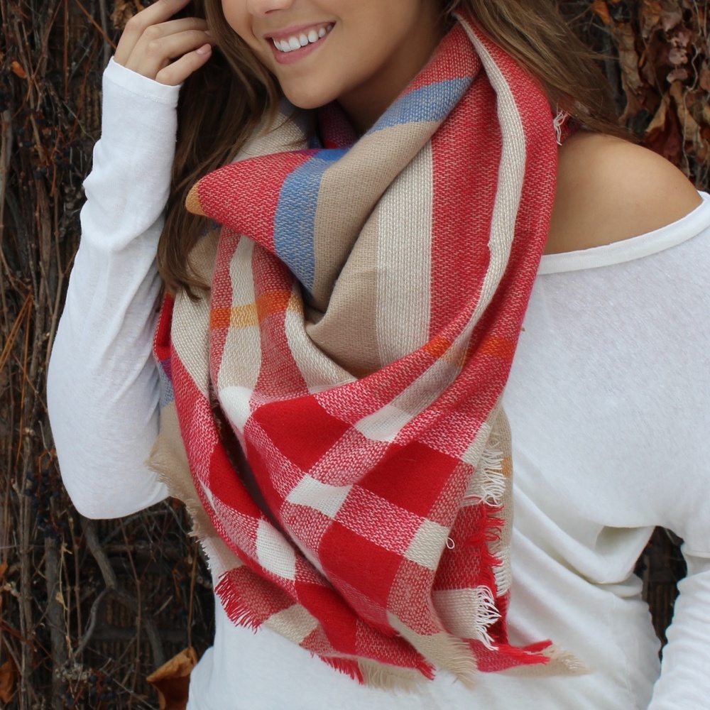Plaid Blanket Scarf